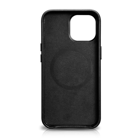 Кожаный чехол iCarer Leather Oil Wax (MagSafe) для iPhone 13 Pro - черный