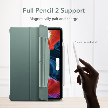 Чехол-книжка ESR Ascend с держателем для Apple Pencil на  iPad Pro 12.9 2021 - зеленый