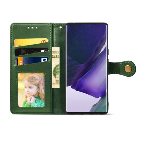 Чехол-книжка Retro Solid Color на Samsung Galaxy S22 Ultra 5G - зеленый