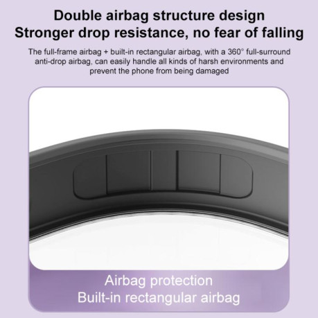 Противоударный чехол Airbag MagSafe Shockproof Frosted для iPhone Air - серебристый