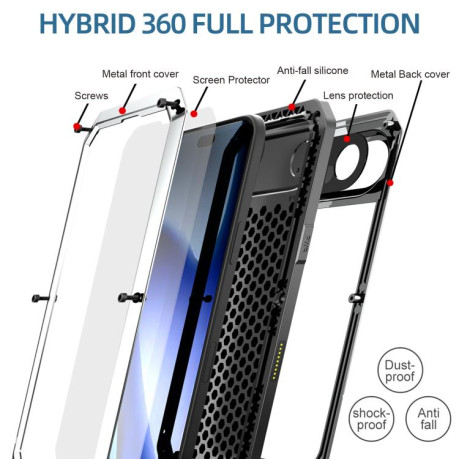 Противоударный чехол Shockproof IP54 Life Waterproof для iPhone Air - серебристый