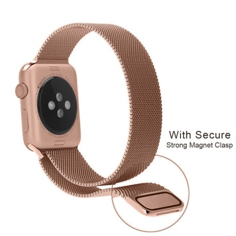 Браслет из нержавеющей стали Milanese Loop Magnetic для Apple Watch Ultra 49mm / 45mm / 44mm / 42mm - золотой