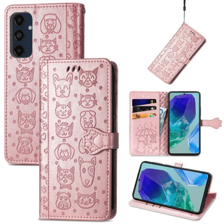 Чехол-книжка Cat and Dog для Samsung Galaxy A16 - розовое золото