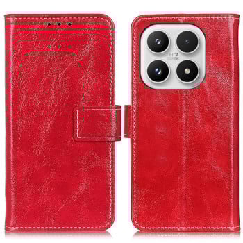 Чохол-книжка Magnetic Retro Crazy Horse Texture на Xiaomi 17 — червоний