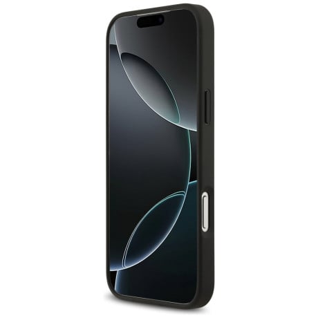 Оригинальный чехол Karl Lagerfeld Grained Pattern&amp;Logo с MagSafe на iPhone 17 Pro Max - Black