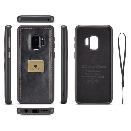 Шкіряний чохол-книжка CaseMe Samsung Galaxy S9 Crazy Horse Texture з вбудованим магнітом-чорний