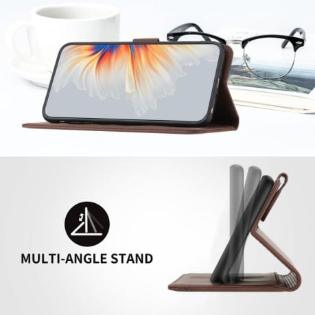 Чехол-книжка Skin Feel Heart Amile для Motorola Edge 60 Pro - коричневый