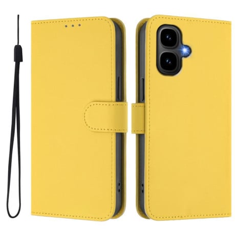 Чехол-книжка с мягким покрытием (Skin Feel) со шнурком на Infinix Smart 10 4G - желтый