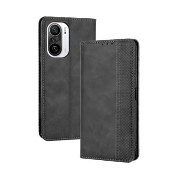Чехол-книжка Magnetic Buckle Retro для Xiaomi Mi 11i/Xiaomi Poco F3/Redmi K40/K40 Pro - черный