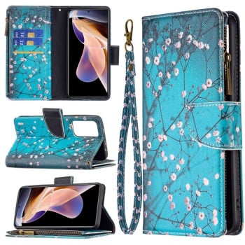 Чехол-кошелек Colored Drawing Pattern для Xiaomi Redmi Note 11 Pro 5G (China)/11 Pro+ - Plum Blossom