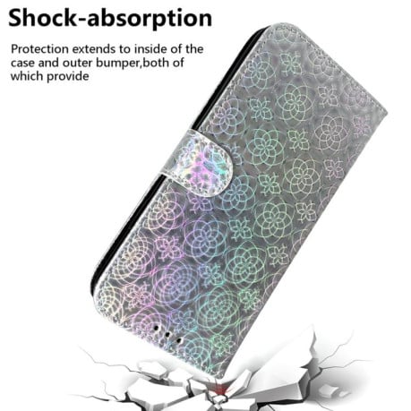 Чехол-книжка с цветной обложкой и магнитной застежкой Colorful Magnetic Buckle на OPPO A5x 5G / A3 4G / 5G / A3x 4G / 5G - серебристый