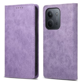 Чехол-книжка Business Solid Color с защитой от сканирования RFID на Xiaomi Redmi 15C 5G / 4G EU 173mm / Poco C85 5G - фиолетовый