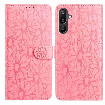 Чехол-книжка Daisy Embossed Leather для на Samsung Galaxy F16 5G / M16 5G - розовый