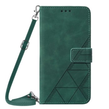 Чехол-книжка Crossbody 3D Embossed на Samsung Galaxy M33 5G - зеленый