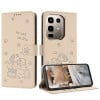 Чохол-книжка Embossed Kitten Phone Leather для Infinix Note 50 4G / 50 Pro 4G - бежевий