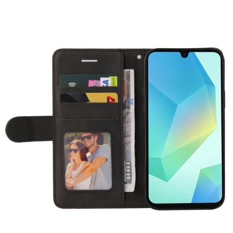 Чехол-книжка Dual-color Splicing Flip Leather для Samsung Galaxy A26 5G - черный