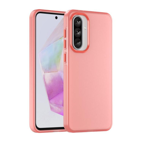 Противоударный чехол Frosted Translucent TPU Hybrid PC для Samsung Galaxy A36 5G - красный