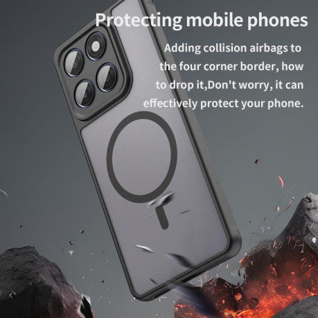 Чохол протиударний Fan Dun Series TPU Hybrid PC Frosted Magsafe для Motorola Edge 60  - чорний