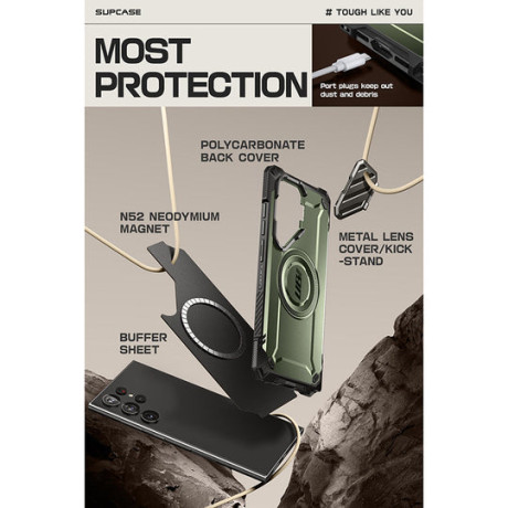 Противоударный чехол Supcase UB XT Mag MagSafe для Samsung Galaxy S24 Ultra - Green
