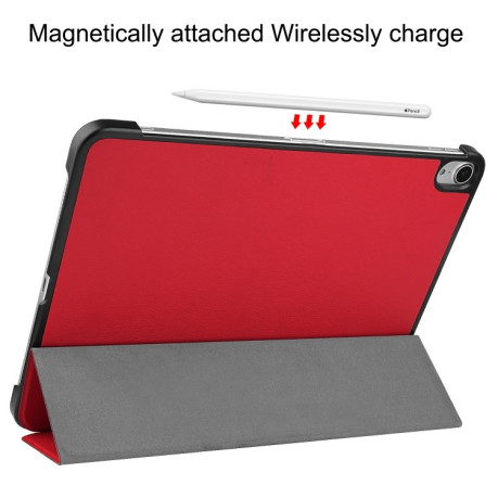 Чохол Custer Texture Three-folding Sleep/Wake-up на iPad Air 10.9 2022/2020 – червоний