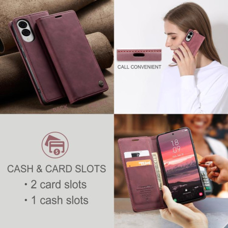 Чехол-книжка CaseMe-013 Multifunctional на Samsung Galaxy S25 Edge 5G - красный