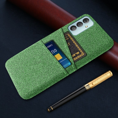 Протиударний чохол Cloth Texture with Dual Card Slots для Samsung Galaxy M23 5G - зелений