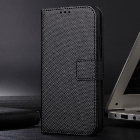 Чехол-книжка Diamond Texture для Motorola Moto G15 4G / G15 Power 4G - черный