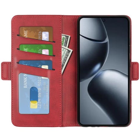 Чехол-книжка с двусторонней магнитной застёжкой на Xiaomi 15T Pro - красный