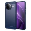 Противоударный чехол Brushed Texture Carbon Fiber на Xiaomi Poco F7 Pro 5G - синий