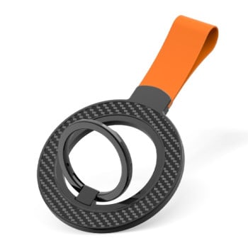 Магнітний утримувач-пряжка Carbon Fiber Magnetic Ring Buckle Holder - чорний + оранжевий