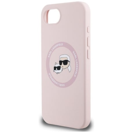 Оригинальный силиконовый чехол Karl Lagerfeld Karl &amp; Choupette MagSafe для iPhone 16e - purple