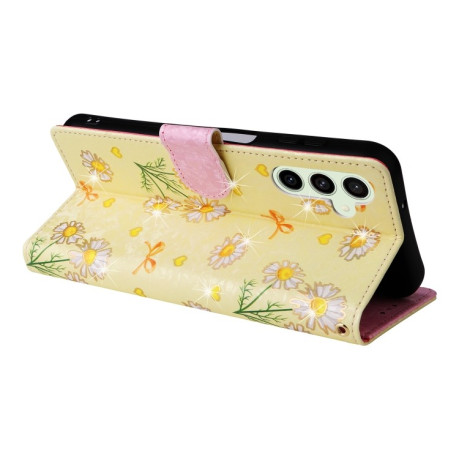 Чехол-книжка Bronzing Painting RFID для Samsung Galaxy S24 FE 5G - Daisy