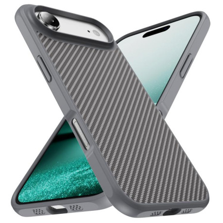 Ударозащитный чехол Carbon Fiber Texture Skin-feel Acrylic TPU на iPhone Air - серый