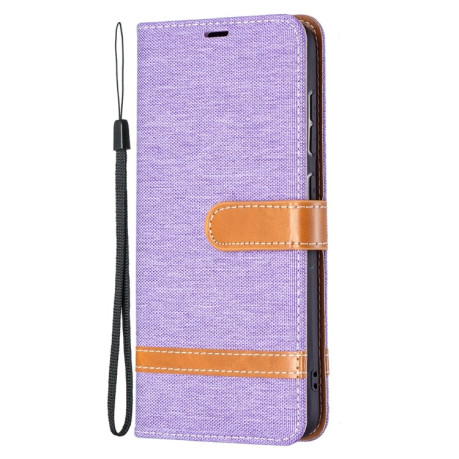 Чохол-книжка Color Matching Denim Texture на Samsung Galaxy S21 FE - фіолетовий