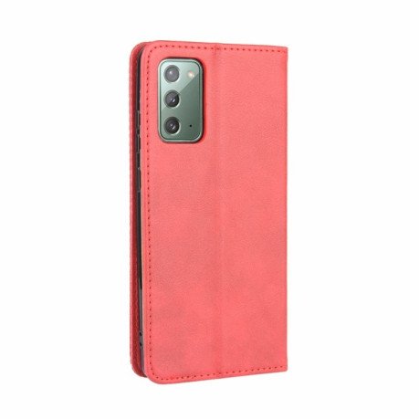 Чехол-книжка Magnetic Buckle Retro на Samsung Galaxy S20 FE - красный