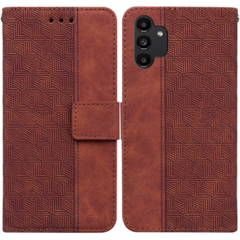 Чохол-книжка Geometric Embossed для Samsung Galaxy A13 4G - коричневий