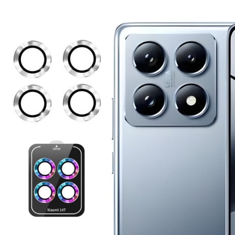 Захисне скло на камеру ENKAY 9H Aluminium для Xiaomi 14T - сріблясте