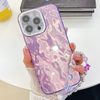Противоударный чехол Plating Glitter Texture Chain для  iPhone 16 Pro Max - Purple Wrinkles