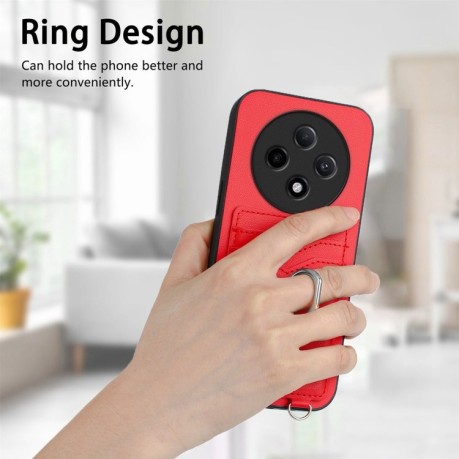 Чохол протиударний R20 Ring Card Holder для OPPO A3 Pro 5G - червоний