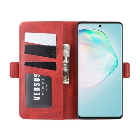 Чехол-книжка Double Buckle Crazy  на Samsung Galaxy S10 Lite- красный