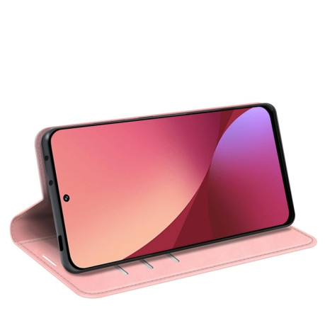Чохол-книжка Retro Skin Feel Business Magnetic на Xiaomi 12 Pro - рожевий