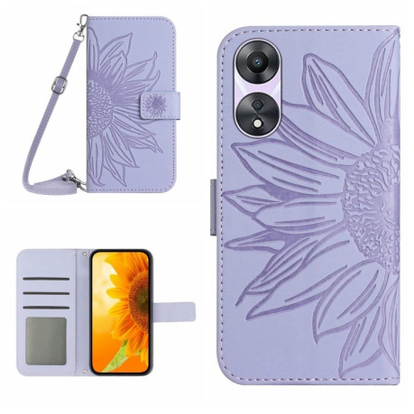 Чехол-книжка Skin Feel Sun Flower для OPPO A18 / A38 4G - фиолетовый