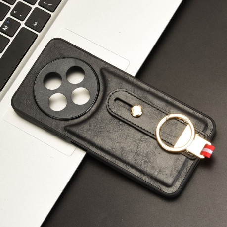 Противоударный чехол Wristband Leather Back для Xiaomi Redmi 14C 4G/Poco C75/Redmi A4 5G - черный