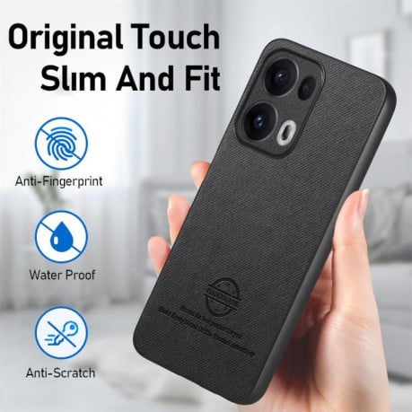 Чохол Twill Fabric Leather Skin Back для OPPO Reno13 Global - чорний