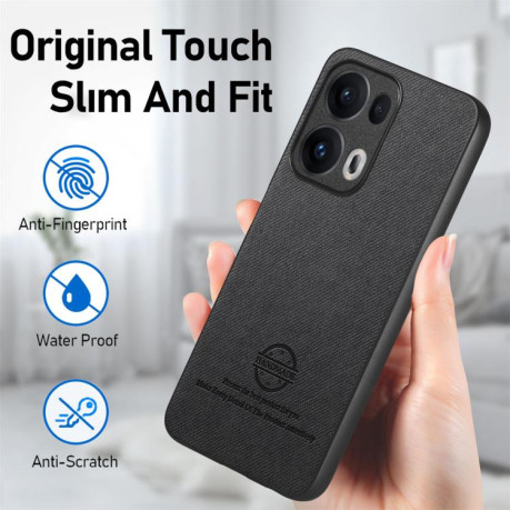 Чохол Twill Fabric Leather Skin Back для OPPO Reno13 Pro Global - чорний