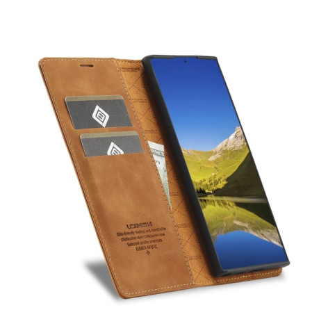 Чехол-книжка LC.IMEEKE Soft для Samsung Galaxy S22 - коричневый