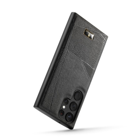 Противоударный чехол Fierre Shann Leather для Samsung Galaxy S23 Ultra 5G - Ox Tendon Black