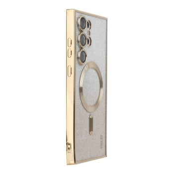 Протиударний чохол ENKAY Hat-Prince Magnetic Glitter Plated  для Samsung Galaxy S25 Ultra 5G - золотий