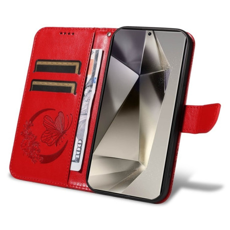 Чохол-книжка Swallowtail Butterfly Embossed Leather для Samsung Galaxy S25 Ultra 5G - червоний