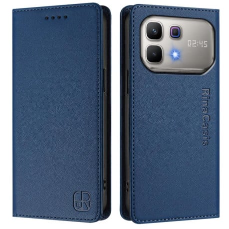 Чохол-книжка RC01 Dual-Folded Magnetic Suction RFID Leather на Infinix Note 60 / 60 Pro — темно-синій